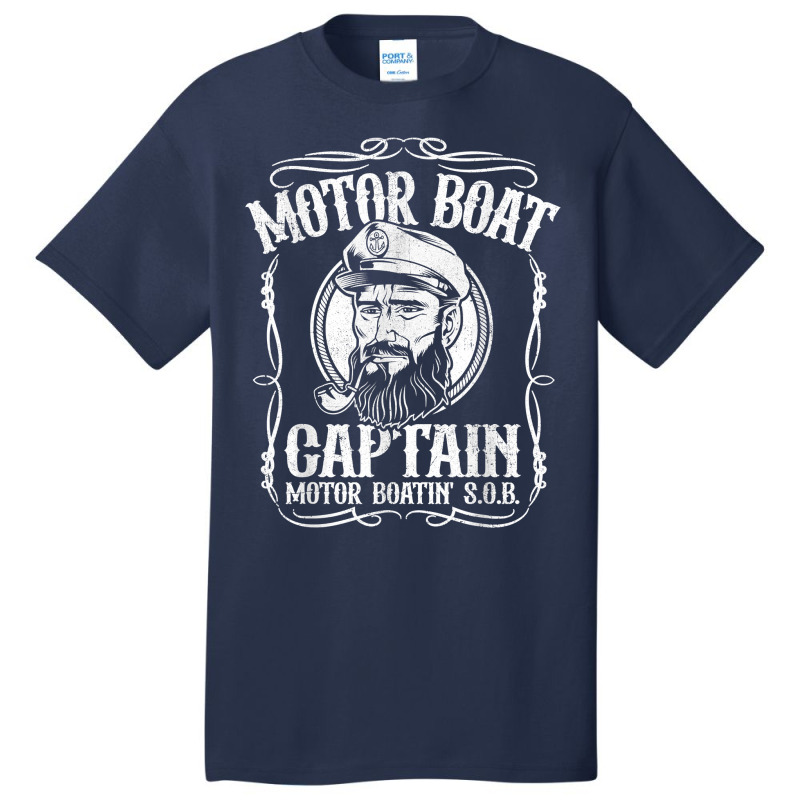 Mens Motor Boat Captain Funny Pontoon Boating Moto Basic T-shirt | Artistshot