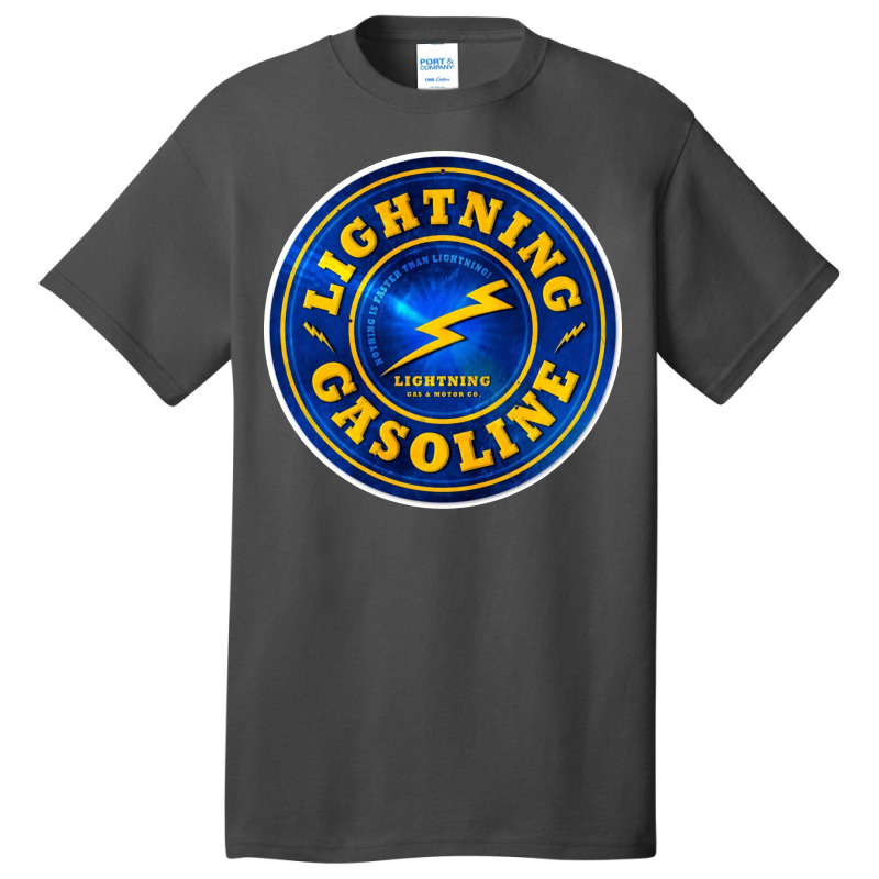 Vintage Lightning Gasoline Sign Retro Basic T-shirt | Artistshot