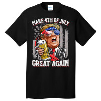 Make 4th Of July Great Again Trump Beer Basic T-shirt | Artistshot