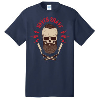 Never Shave Skull With Beard And Two Shaving Blade Basic T-shirt | Artistshot