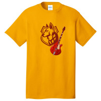 Dog Playing Guitar Basic T-shirt | Artistshot