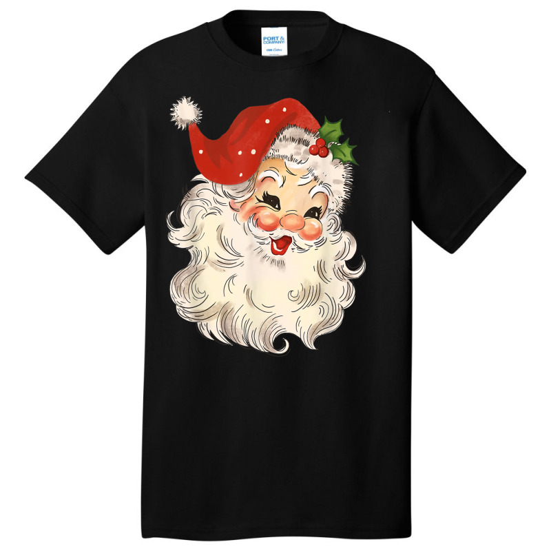 Pink Santa Retro Vintage Christmas T Shirt Basic T-shirt | Artistshot