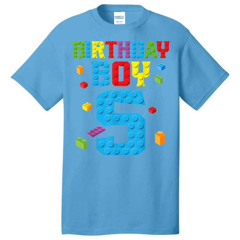 Master Builder 5th Birthday Boy 5 Five Year Buildi Basic T-shirt | Artistshot