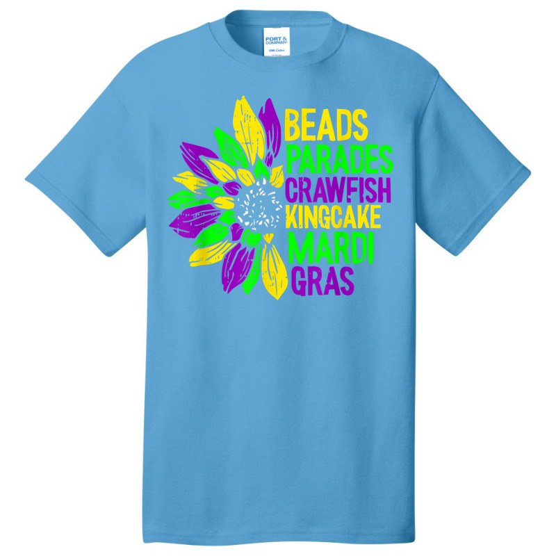 Beads Parades Crawfish Kingcake Mardi Gras Masquer Basic T-shirt | Artistshot