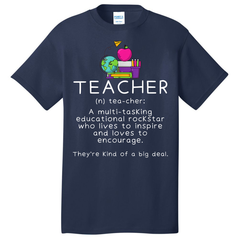 Teacher Definition   Funny Teaching School Teacher Basic T-shirt | Artistshot