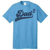 Mens Dad2 Dad Squared Gifts Father Of Two Daddy 2 Basic T-shirt | Artistshot