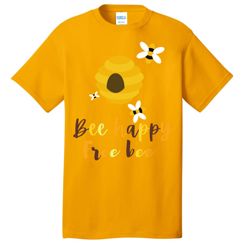 Bee Happy Free Bee 70s Basic T-shirt | Artistshot