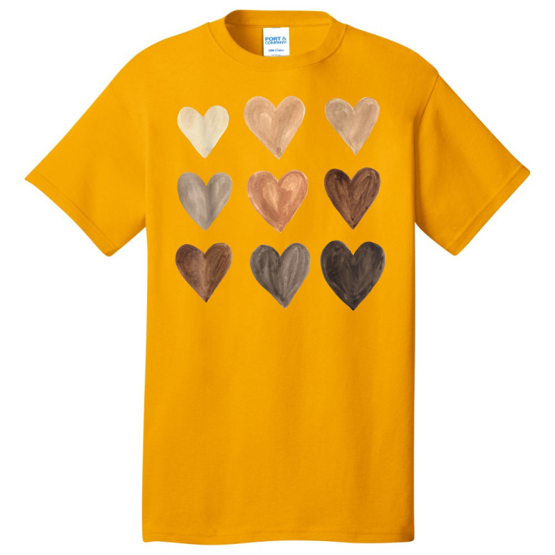 Diversity Heart Skin Tones Black Pride Melanin Kin Basic T-shirt | Artistshot