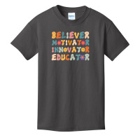 Believer Motivator Innovator Educator Retro Teacher Teachers Basic Youth T-shirt | Artistshot