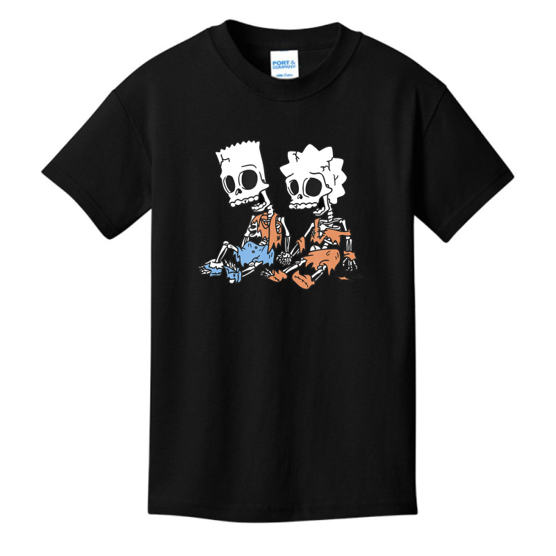 The Simpsons Bart & Lisa Skeletons Basic Youth T-shirt by longdanouj | Artistshot