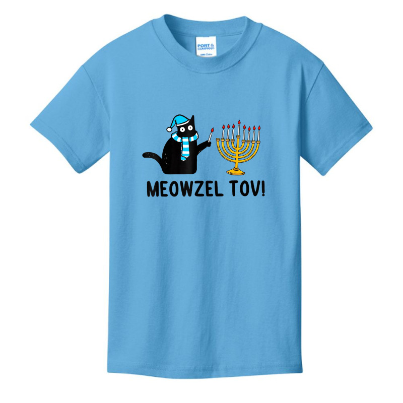 Meowzel Tov Chanukah Jewish Cat Owner Ugly Hanukka Basic Youth T-shirt | Artistshot