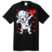 Dabbing Dalmatian Valentines Day Heart Boys Girls Basic T-shirt | Artistshot