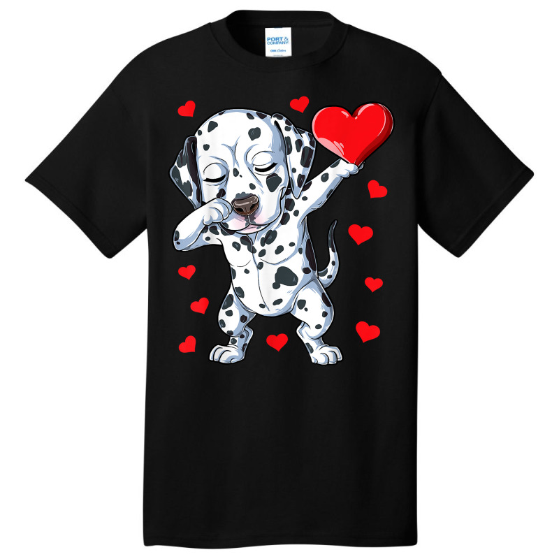 Dabbing Dalmatian Valentines Day Heart Boys Girls Basic T-shirt by ewubea | Artistshot