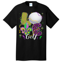 Love Golf Ball With Fleur De Lis Beads Fat Tuesday Basic T-shirt | Artistshot