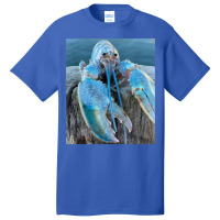 Funny Jumpscare Lobster Meme Blue Crustacean T Shi Basic T-shirt | Artistshot