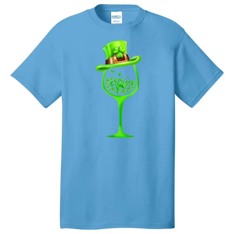 Three Wine Glasses Clover Irish Shamrock St Patric Basic T-shirt | Artistshot