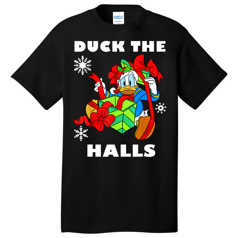 Duck The Halls Christmas Portrait Basic T-shirt by venooskafilav | Artistshot