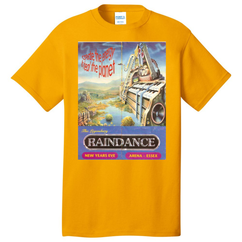 Raindance 90's Rave Flyer Basic T-shirt by gholamisaqif | Artistshot