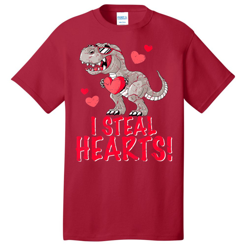 I Steal Hearts Trex Dino Boys Valentines Day Dinos Basic T-shirt | Artistshot