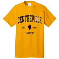 Centreville Michigan Mi Vintage Athletic Black Spo Basic T-shirt | Artistshot