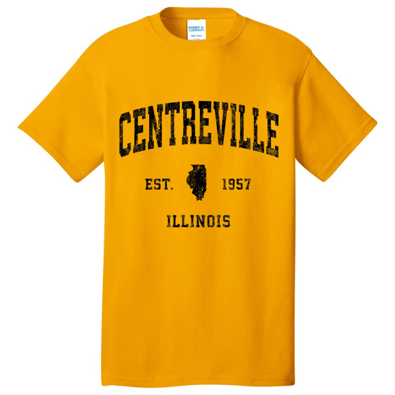 Centreville Michigan Mi Vintage Athletic Black Spo Basic T-shirt | Artistshot