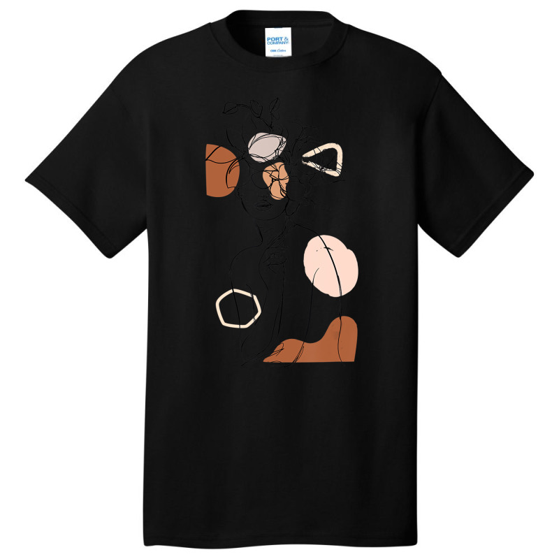 Line Art Face Abstract Art One Line Minimal Line D Basic T-shirt by kranendon | Artistshot