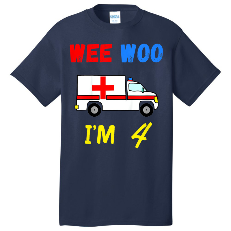 Kids Ambulance 4 Years Old 4th Birthday Emergency Basic T-shirt | Artistshot