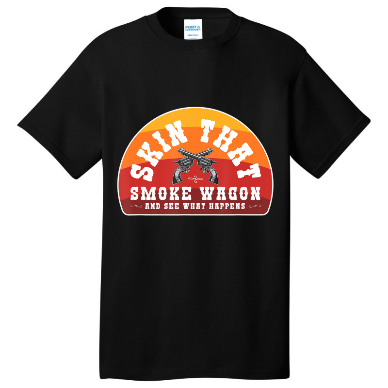 Skin That Smoke Wagon Retro Desert Sunset Western Basic T-shirt | Artistshot