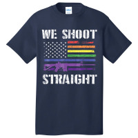 Gay Veteran We Shoot Straight Lgbt Veterans Day Gi Basic T-shirt | Artistshot