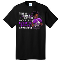 Womens Survivor Domestic Violence Awareness Purple Basic T-shirt | Artistshot