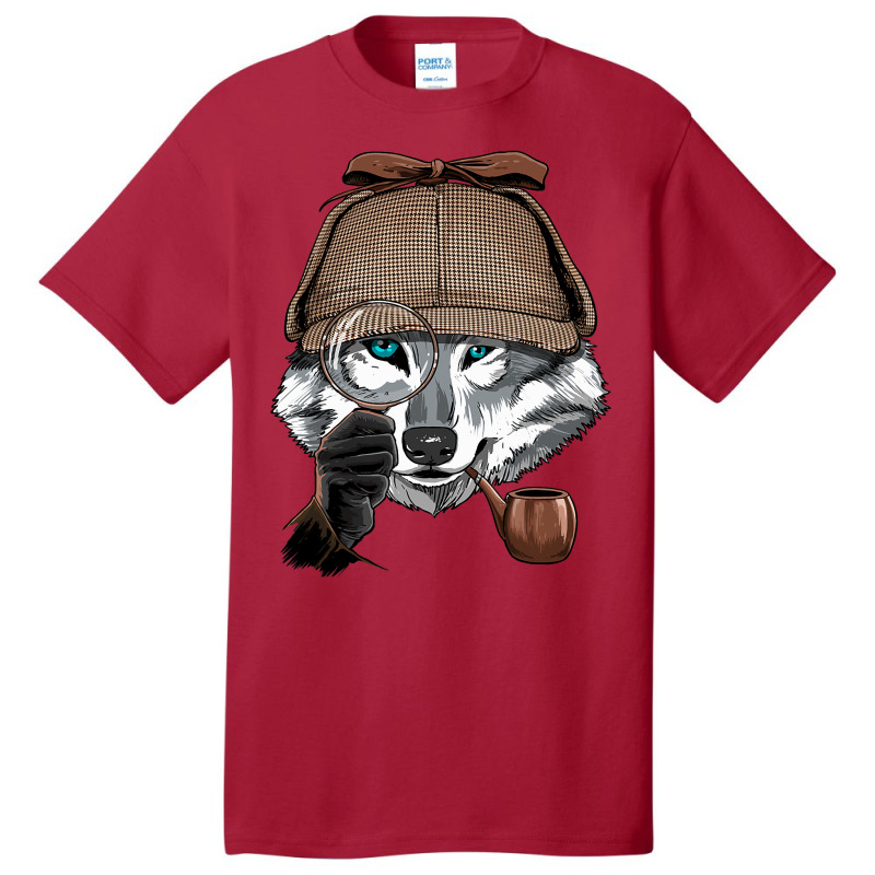 Detective Gray Wolf Spy Investigator Wildlife Wolf Basic T-shirt by JESSICAMARTINA | Artistshot