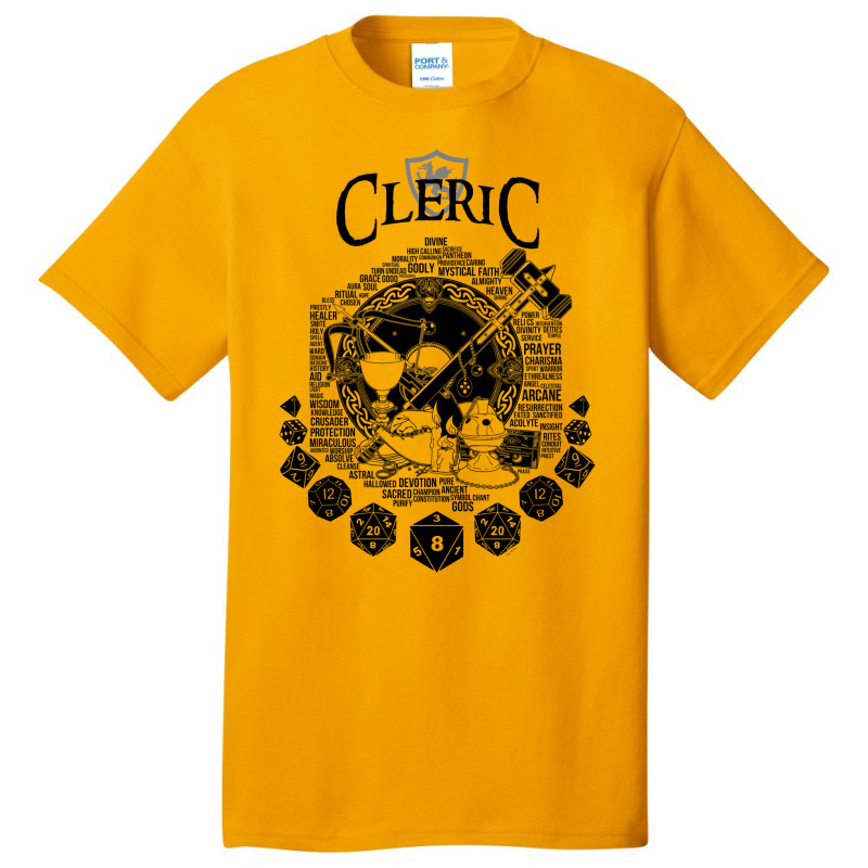 Rpg Class Series Cleric   Black Version Basic T-shirt | Artistshot