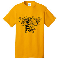 Bee With Flowers For Men Women Beekeeper Bees Love Basic T-shirt | Artistshot