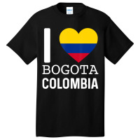 I Love Bogota Colombia Flag Map Colombian Pride Ca Basic T-shirt | Artistshot