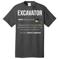 Excavator Construction Work Road Construction (9) Basic T-shirt | Artistshot