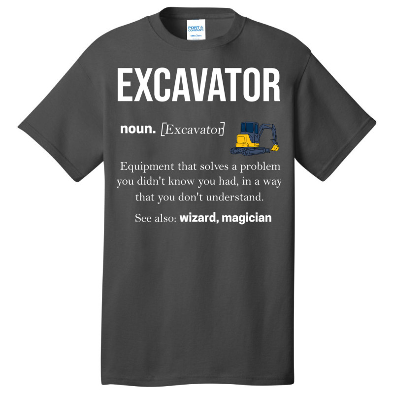 Excavator Construction Work Road Construction (9) Basic T-shirt by ChuArt. | Artistshot