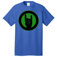 Heavy Metal Satan Horns Ring Black & Green Basic T-shirt | Artistshot