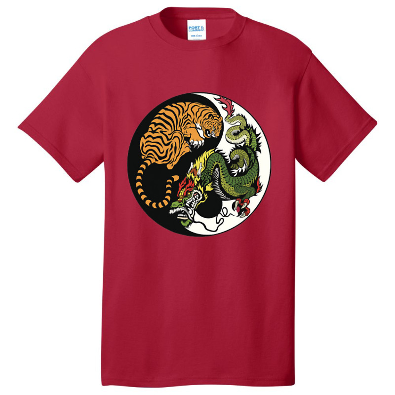 Tiger Dragon Yin Yang Symbol Beautiful Chinese Har Basic T-shirt | Artistshot