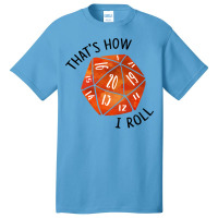 That's How I Roll Orange Watercolor D20 Dice Basic T-shirt | Artistshot