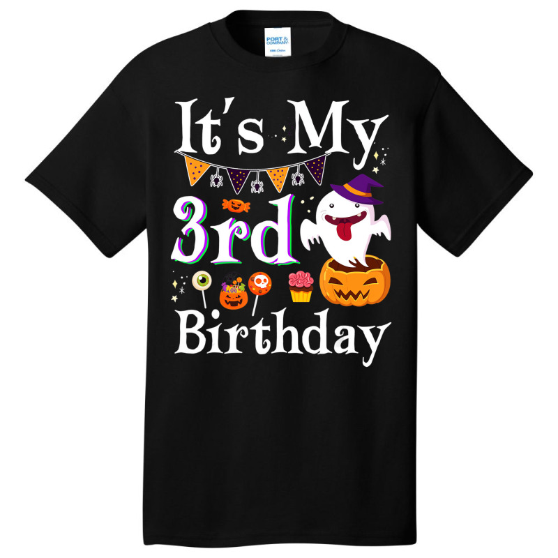 It's My 3rd Birthday Ghost Pumpkin Halloween Costu Basic T-shirt | Artistshot