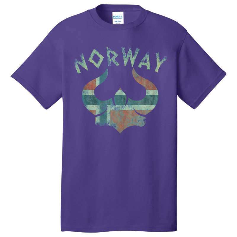 Norway Viking Helmet Scandinavian Norway Flag Basic T-shirt | Artistshot