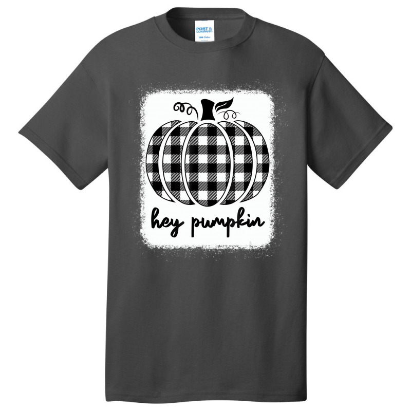 Fall Black And White Plaid Hey Pumpkin T Shirt Basic T-shirt by gabuya | Artistshot