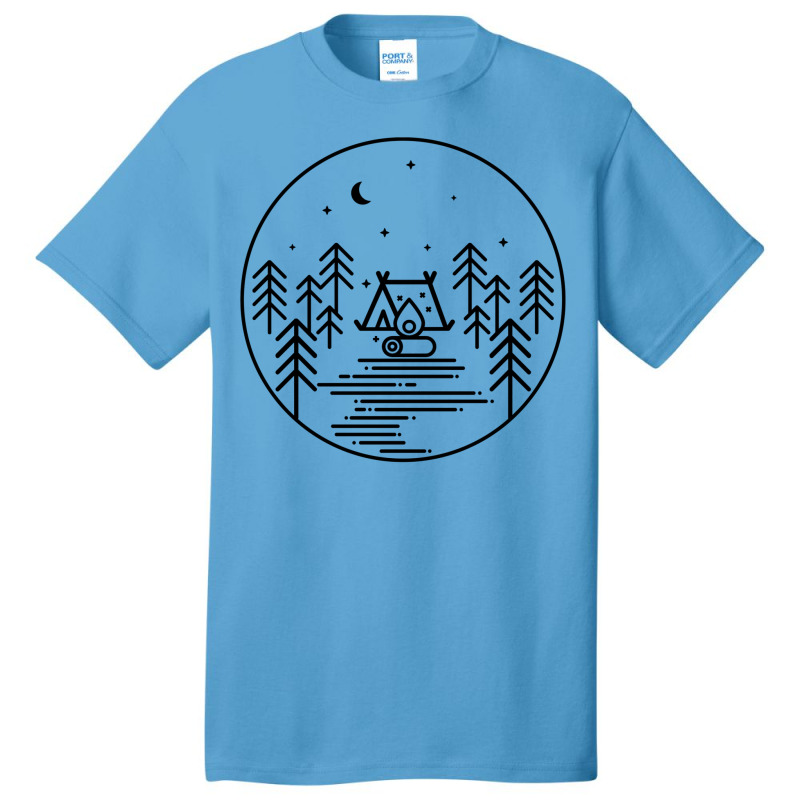 Camping Under The Stars Basic T-shirt by reppeosiyahf | Artistshot