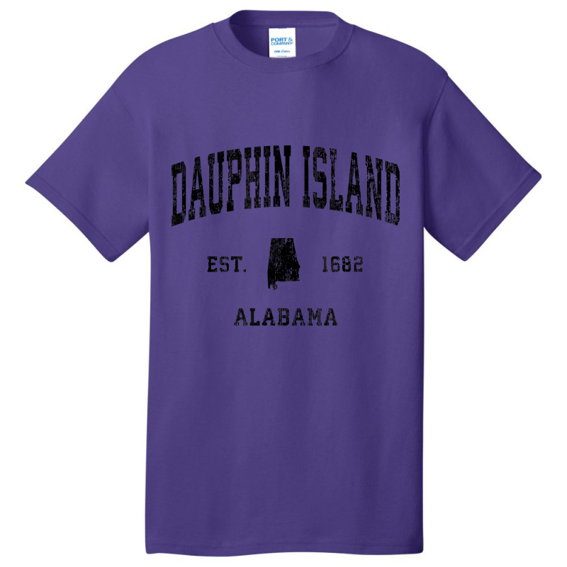 Dauphin Island Alabama Al Vintage Athletic Black S Basic T-shirt by galloywa | Artistshot