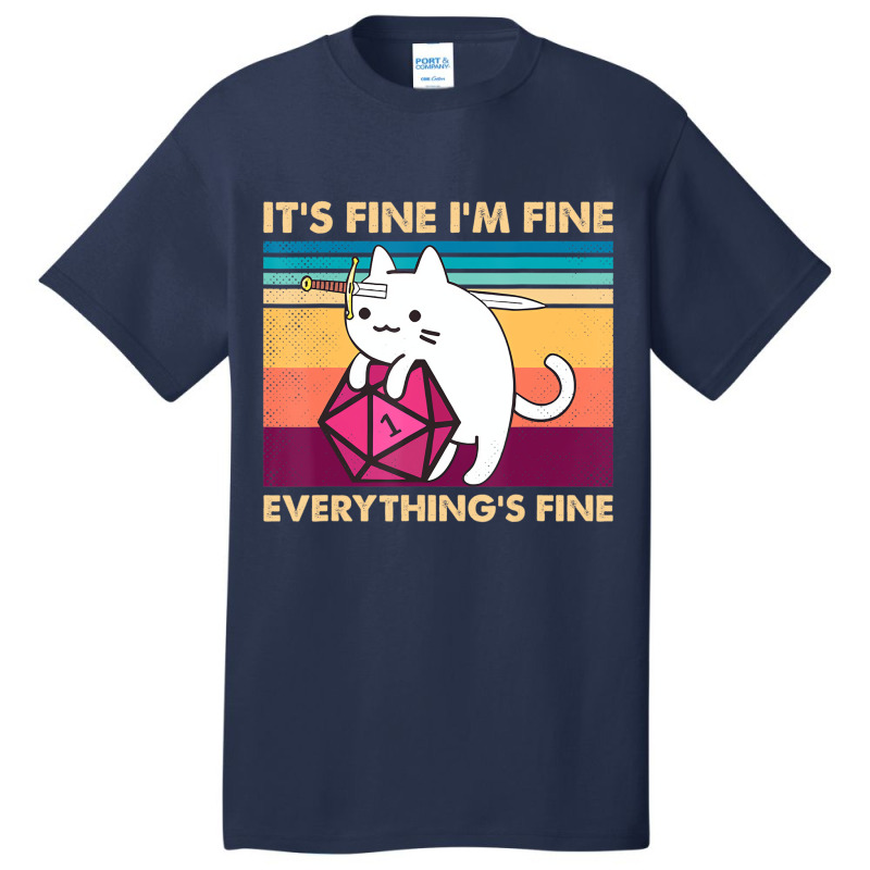 It's Fine I'm Fine Everything's Fine Funny Cat Vin Basic T-shirt | Artistshot