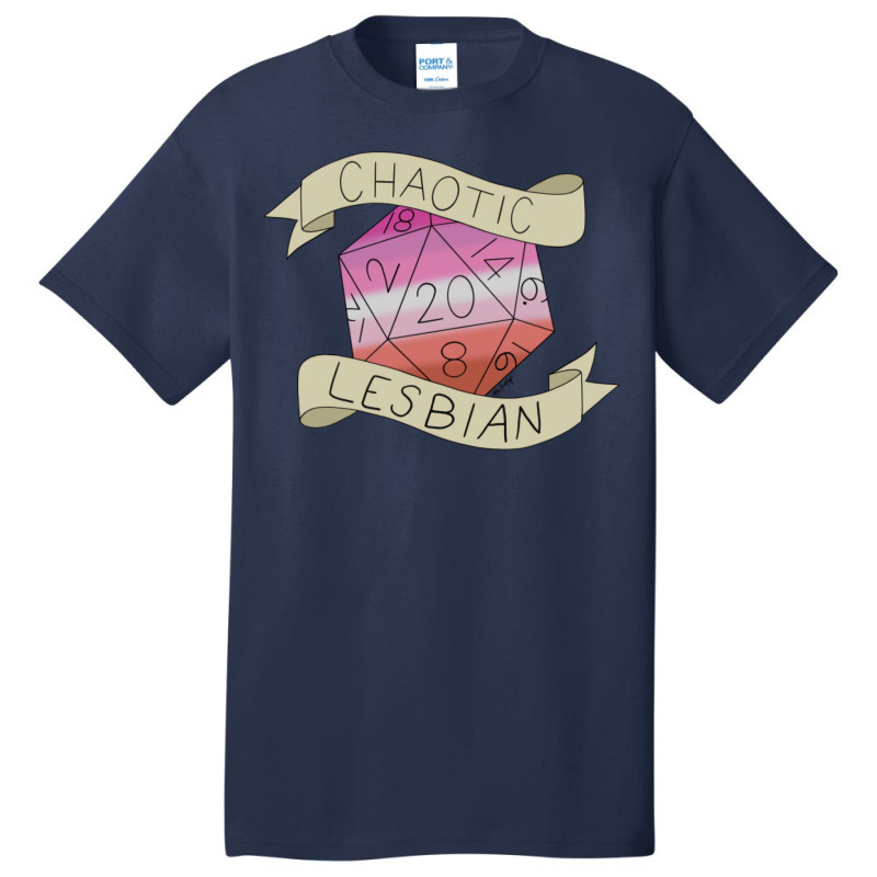 Chaotic Lesbian D20 Basic T-shirt by filesphomp | Artistshot