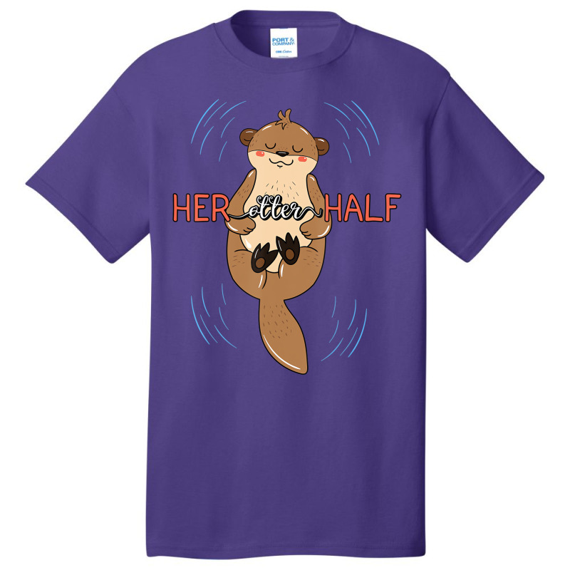 Her Otter Half Musteline Mammal Mustelid Couple An Basic T-shirt | Artistshot