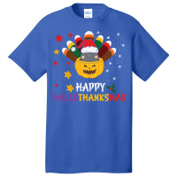 Happy Hallothanksmas Cats Lover Halloween Merry Ch Basic T-shirt | Artistshot