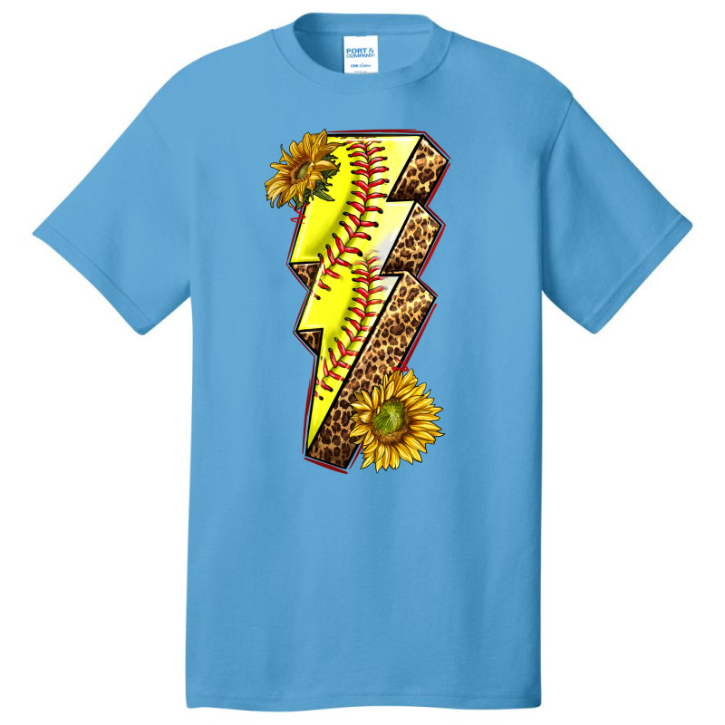 Sport Softball  Lightning Bolt Basic T-shirt by enoddigitalart@gmail.com | Artistshot