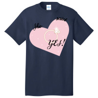 She Said Yes Bridal Heart Boy Basic T-shirt | Artistshot